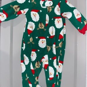 Fleece Christmas footie sleeper